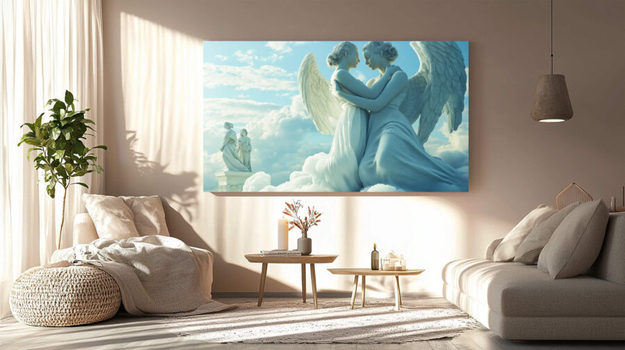 Romantic Angel Canvas Art – Ethereal Heavenly Wall Decor - Image 2