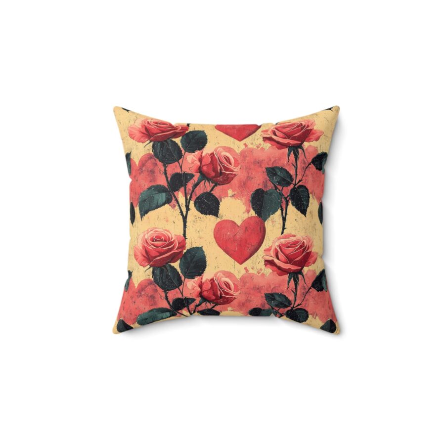 Romantic Rose & Heart Pillow – Elegant Home Decor Gift - Image 4