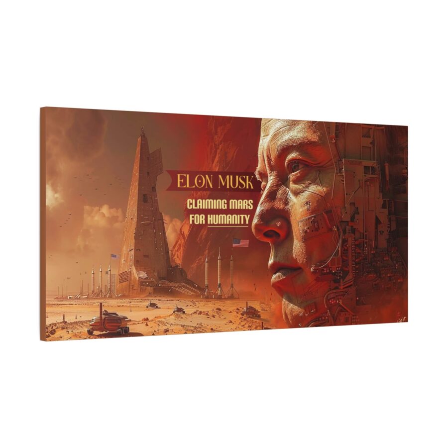 Elon Musk Tribute Canvas Art – Mars Futuristic Wall Decor - Image 5