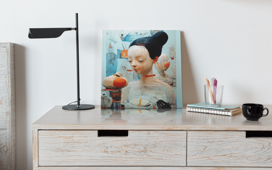 Abstract Canvas Art Print – Whispers of Serenity Portrait - Image 4