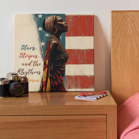 African Canvas Wall Art – Stars, Stripes & Rhythms of Africa