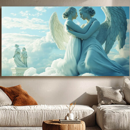 Romantic Angel Canvas Art – Ethereal Heavenly Wall Decor