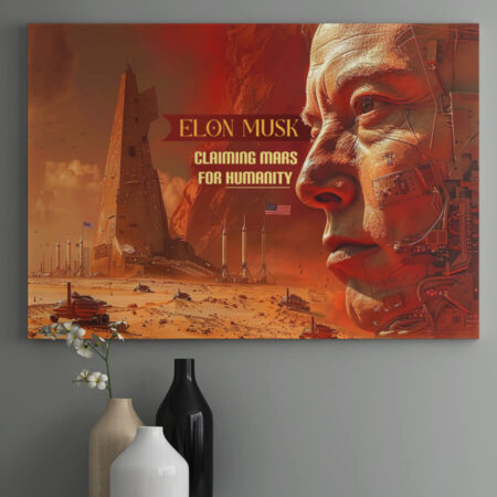 Elon Musk Tribute Canvas Art – Mars Futuristic Wall Decor