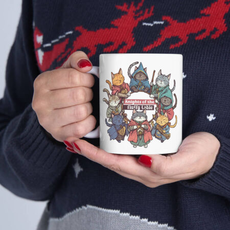 Funny Medieval Cat Mug – Knights of the Fluffy Table Gift