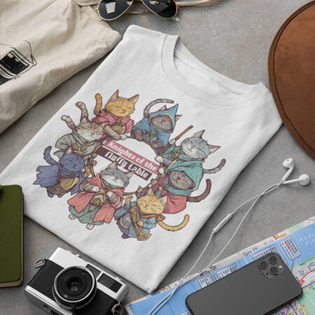Knights of the Fluffy Table - Funny Medieval Cat T-Shirt