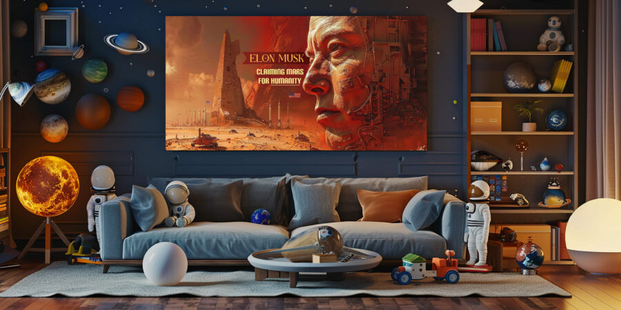 Elon Musk Tribute Canvas Art – Mars Futuristic Wall Decor - Image 3