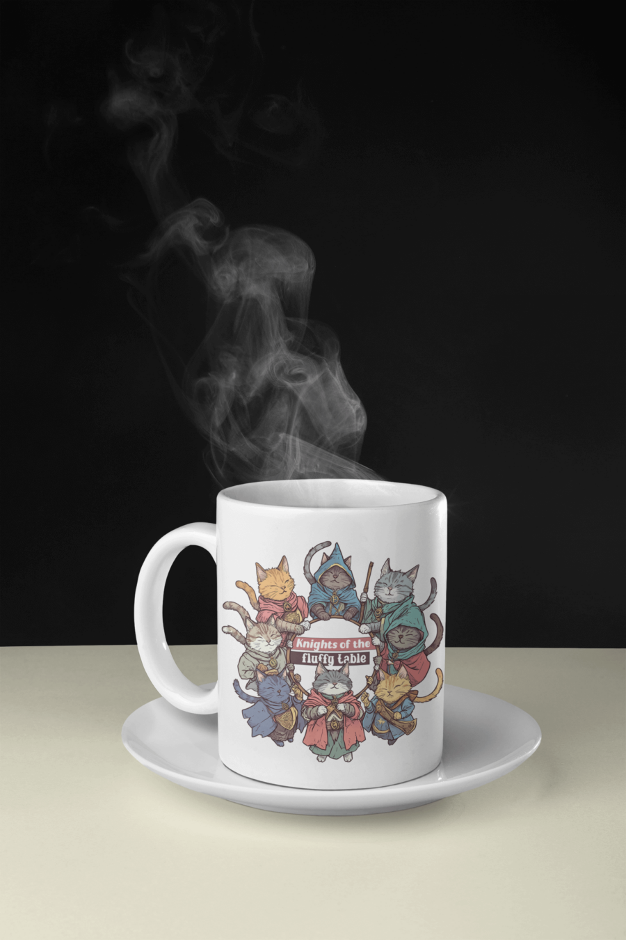 Funny Medieval Cat Mug – Knights of the Fluffy Table Gift - Image 3