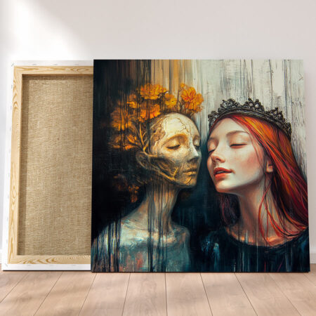 Surreal Canvas Art Print – Dialogue Between Eternity and Life