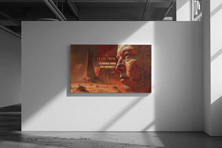 Elon Musk Tribute Canvas Art – Mars Futuristic Wall Decor - Image 6