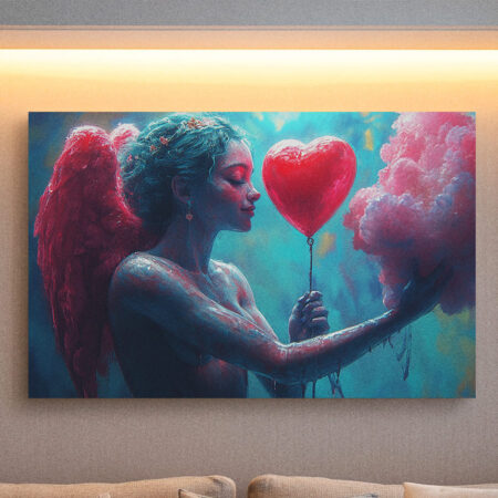 Cupid in Love Canvas Art – Dreamy Romantic Wall Decor