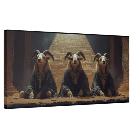 Egyptian Ibex Guardians Canvas – Mystical Wall Art Print