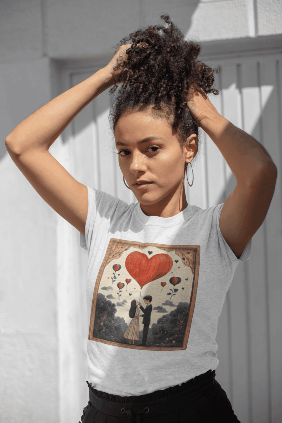 Romantic Hot Air Balloon T-Shirt – Valentine’s Gift - Image 2