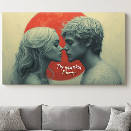 Romantic Couple Canvas Art – The Unspoken Promise Print